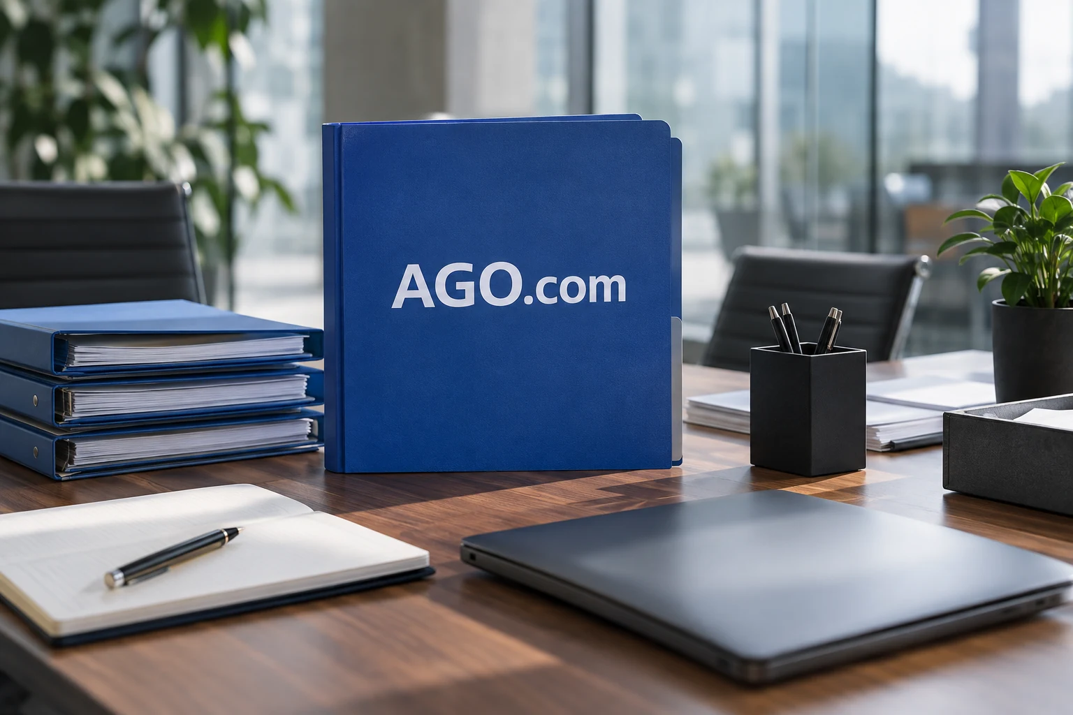 Company archive concept with AGO.com lettering
